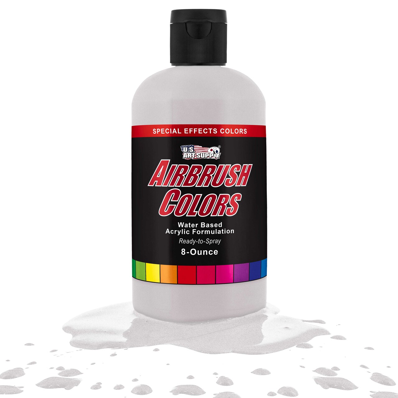 U.S. Art Supply Pearlized White Pearl Acrylic Special Effects Airbrush Paint - 8oz Ready to Spray Air Brush Paint for Nails, Models, Fabric - Water-Based Air Brush Painting